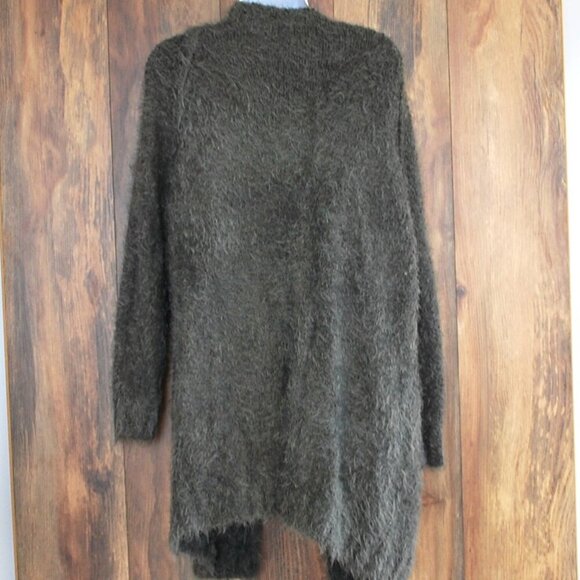 Crescent Boutique Gray Shag Cardigan Open Front Sweater M - Picture 4 of 4